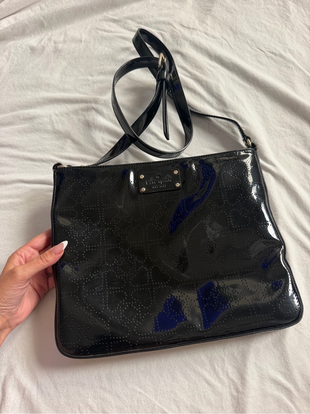 kate spade Black Patent Leather Shoulder Crossbody Bag